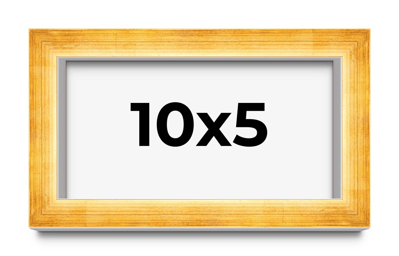 Panoramic Minimalist Shadow Box Gold Picture Frame - UV Acrylic, Backing, Hanging Hardware